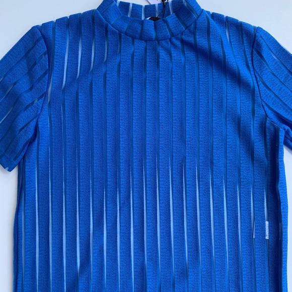 Zara Blue See Through Shirt - Picture 3 of 7